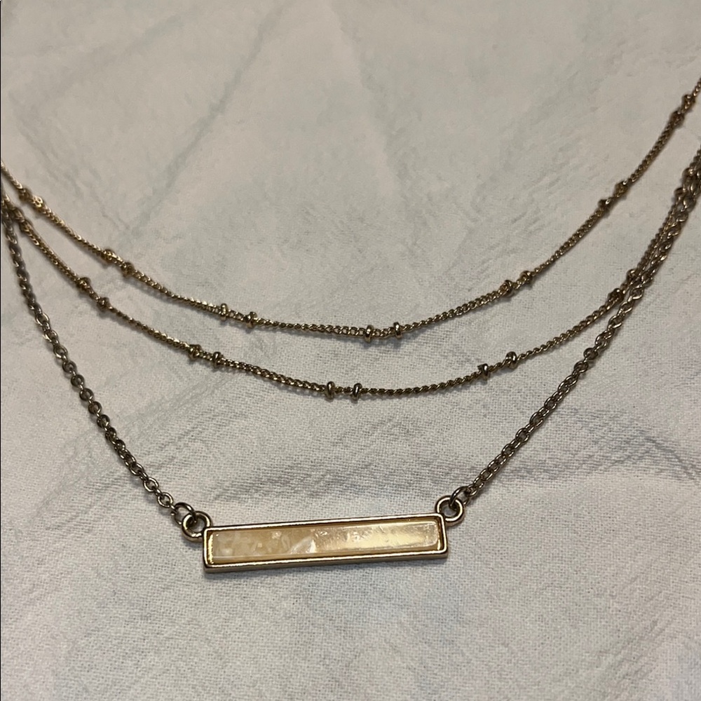 Sugarfix Gold Minimalist Layered Necklace with Bar Pendant